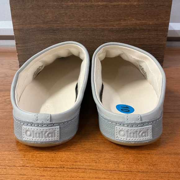 Olukai Men Hamani Gray Leather Mule Slipper Size 10 main image 3